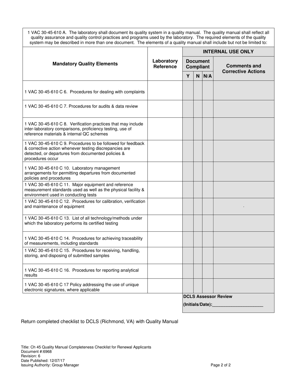 Form 6968 - Fill Out, Sign Online and Download Printable PDF, Virginia ...