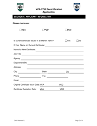 Vca/Vco Recertification Application Form - Virginia, Page 2
