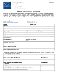 Document preview: Form DGS-30-907 Request to Hold an Event in a Common Area - Virginia