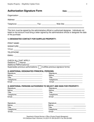 Surplus Property - Eligibility Update Form - Virginia, Page 4