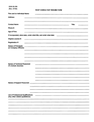 Form DGS-30-356 Roof Consultant Resume Form - Virginia