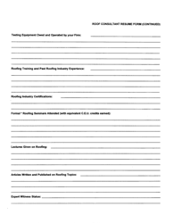 Form DGS-30-356 Roof Consultant Resume Form - Virginia, Page 2
