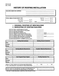 Document preview: Form DGS-30-328 History of Roofing Installation - Virginia