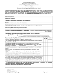 Document preview: Form 6990 Demonstration of Capability (Doc) Summary Report - Virginia