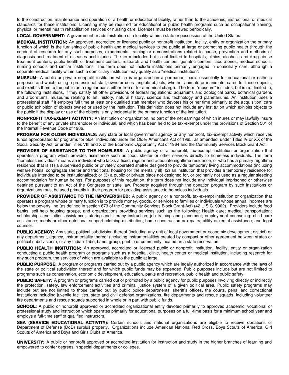 Form DGS-43-001 Application for Eligibility- Federal Surplus Property Program - Virginia, Page 7