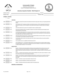 Laboratory Inspection Checklist - Velap Chapter 45 - Chemical Testing - Virginia