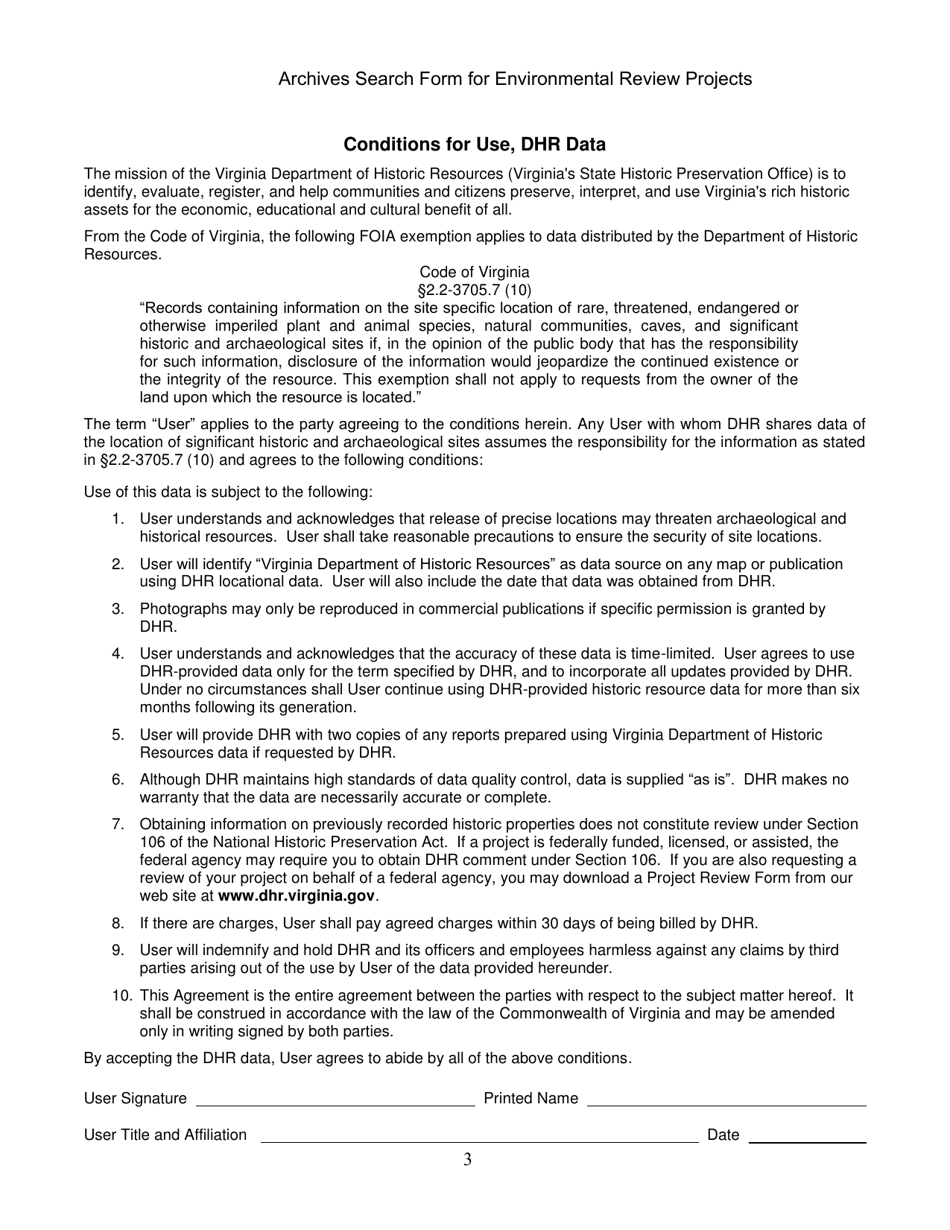 Archives Search Form for Environmental Review Projects - Virginia, Page 3