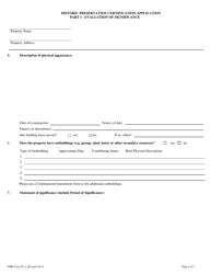 DHR Form TC-1 Part 1 Evaluation of Significance - Historic Preservation Certification Application - Virginia, Page 2
