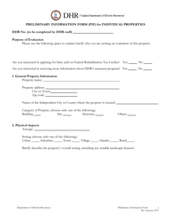 Preliminary Information Form (PIF) for Individual Properties - Virginia, Page 2