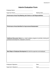 Document preview: Attachment D Interim Evaluation Form - Virginia