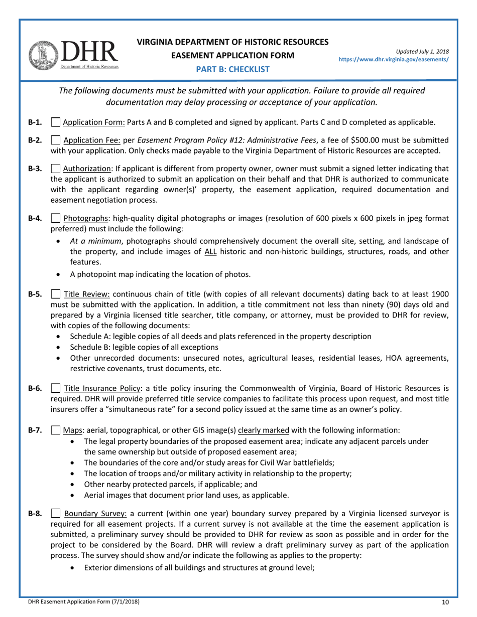 Easement Application Form - Virginia, Page 10