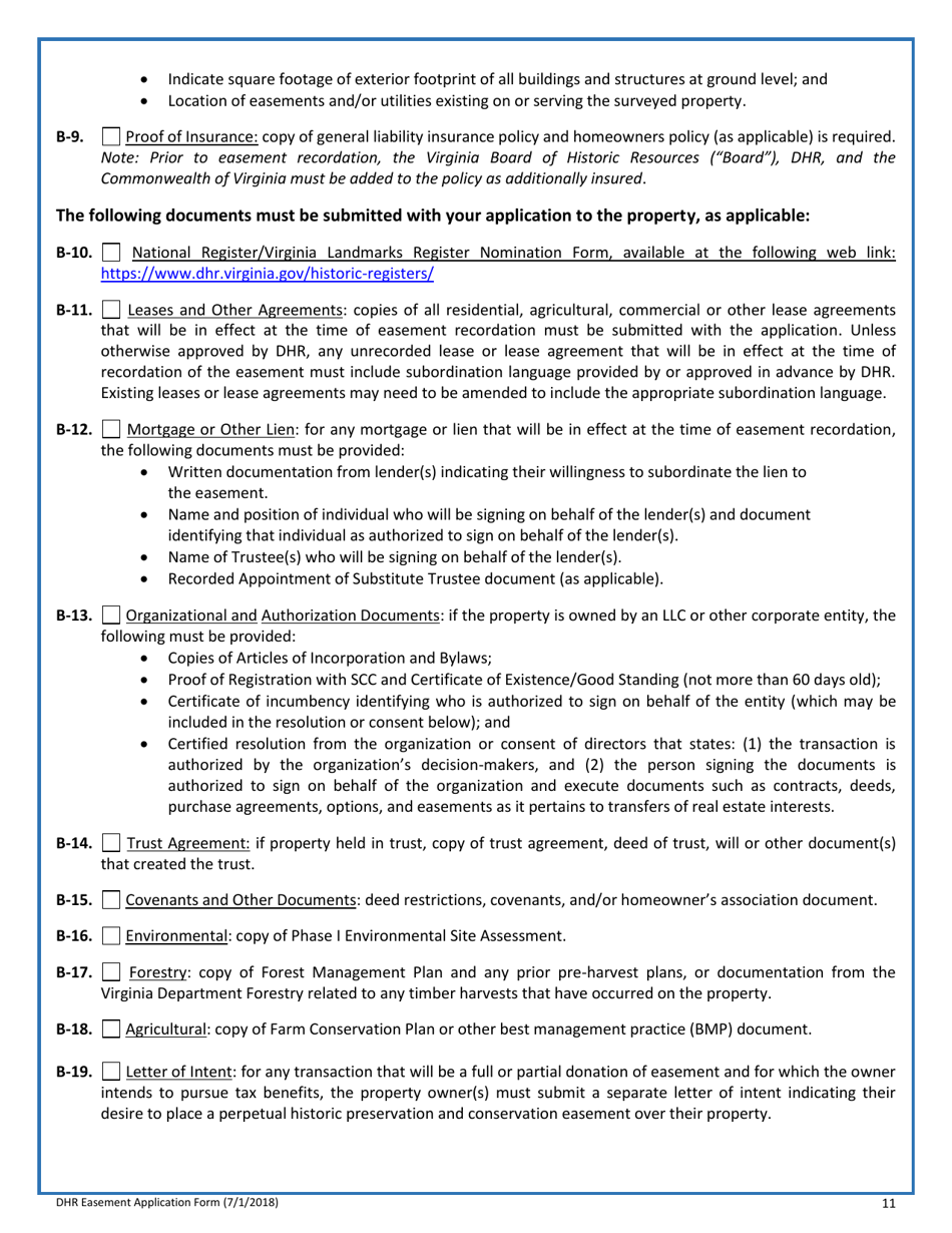 Easement Application Form - Virginia, Page 11