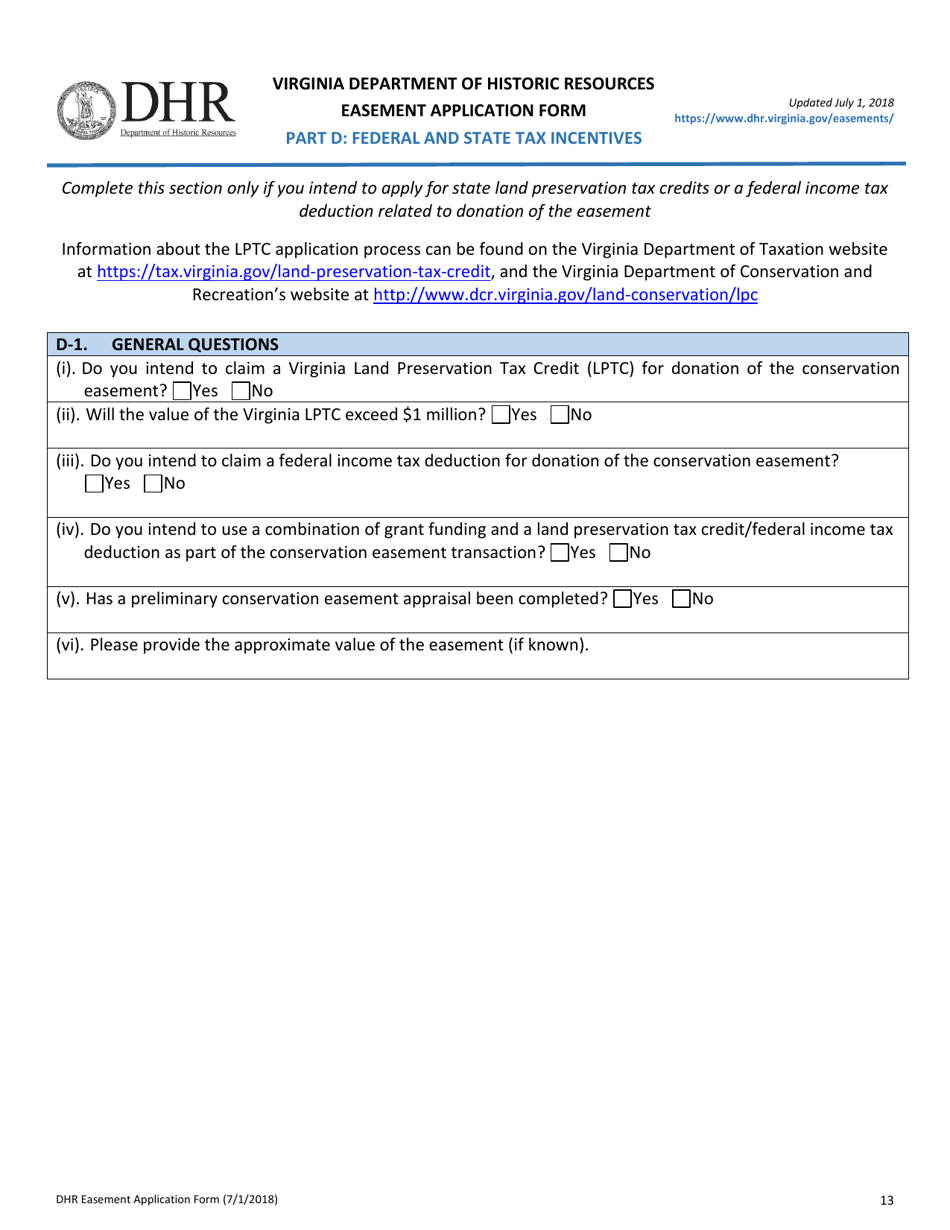 Easement Application Form - Virginia, Page 13