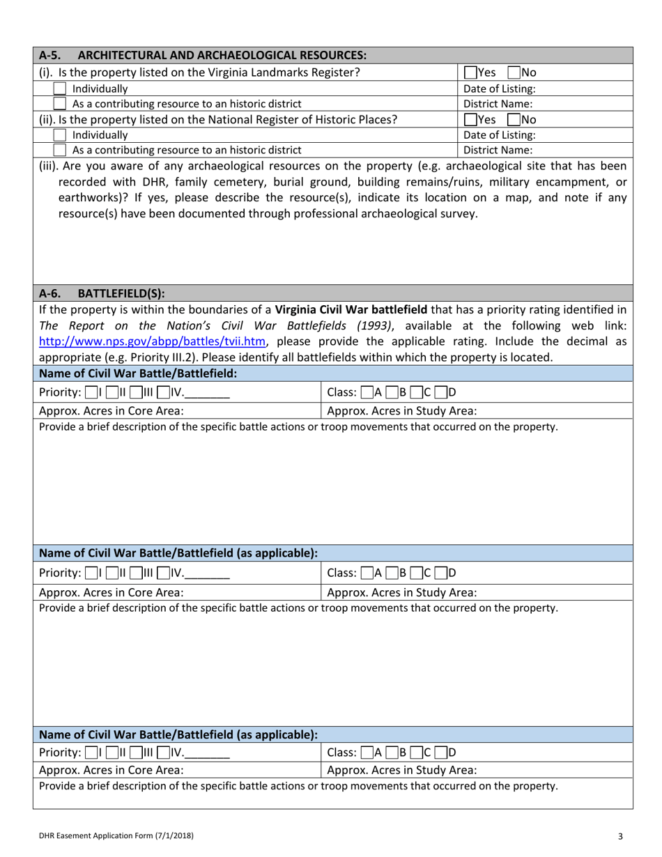 Easement Application Form - Virginia, Page 3