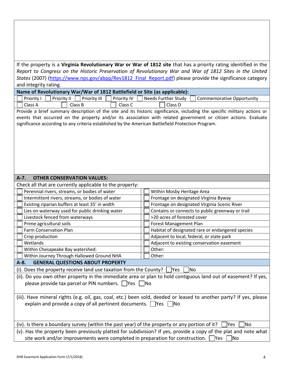 Easement Application Form - Virginia, Page 4
