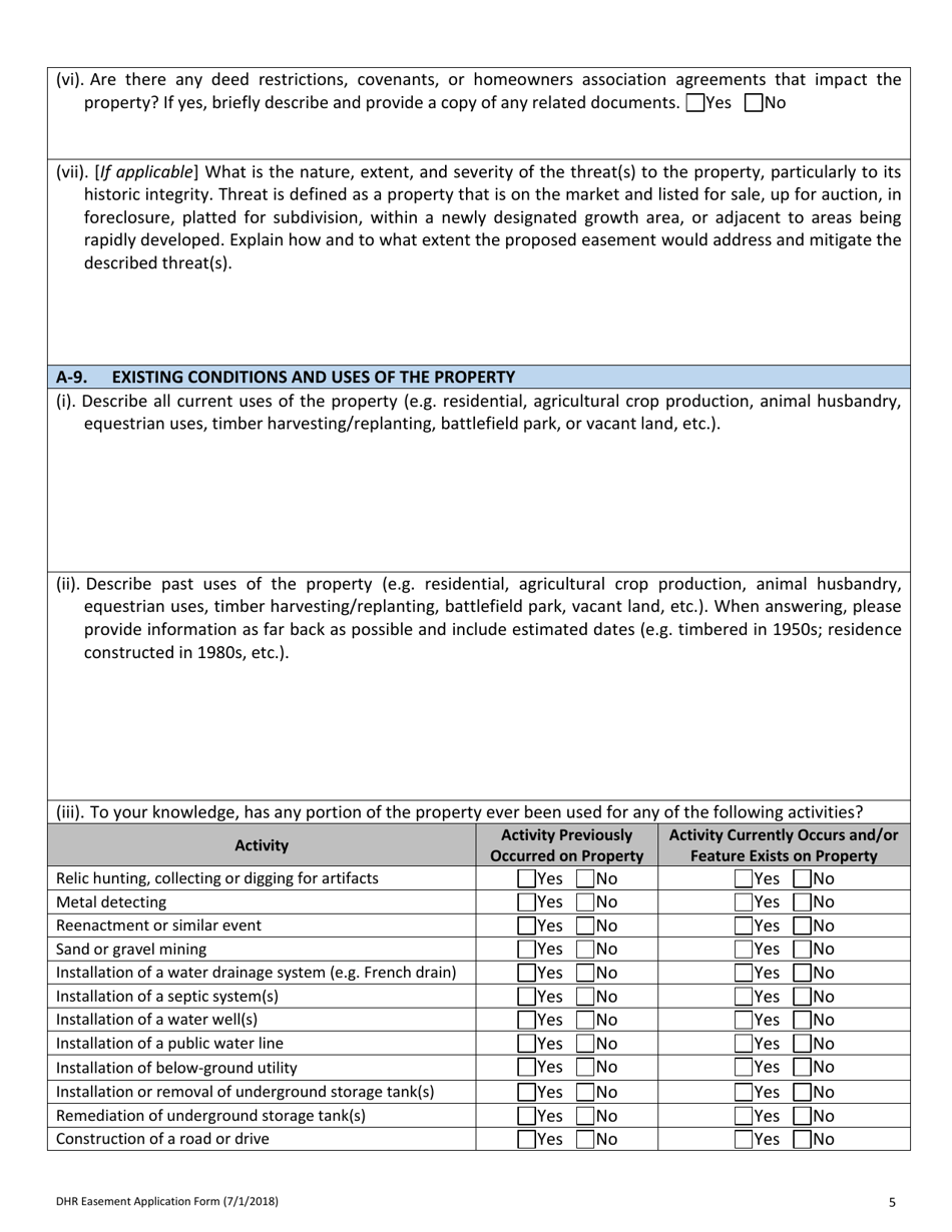 Easement Application Form - Virginia, Page 5