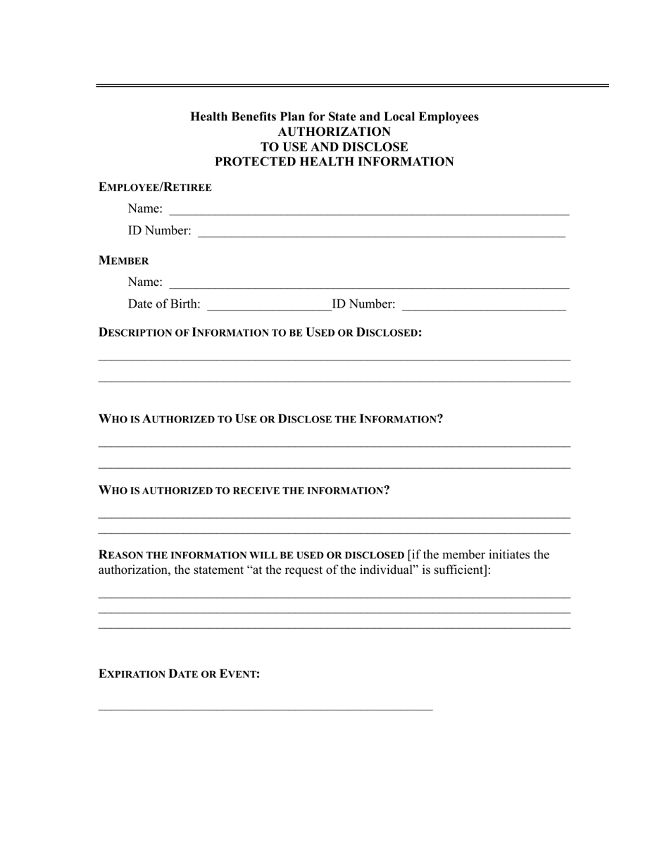 Authorization to Use and Disclose Protected Health Information - the Local Choice - Virginia, Page 1