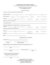 Permission for Employment - Virginia, Page 2