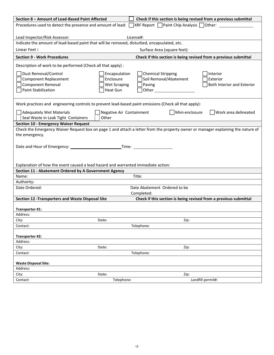 Virginia Permit Application and Notification for Lead Abatement and ...