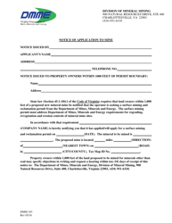 Form DMM-103 Notice of Application to Mine - Virginia