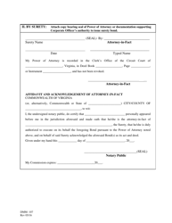 Form DMM-107 Surety Bond Form - Virginia, Page 4
