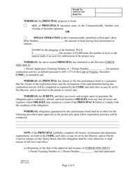 Form DMM-U-B Uranium Exploration Surety Bond - Virginia, Page 2