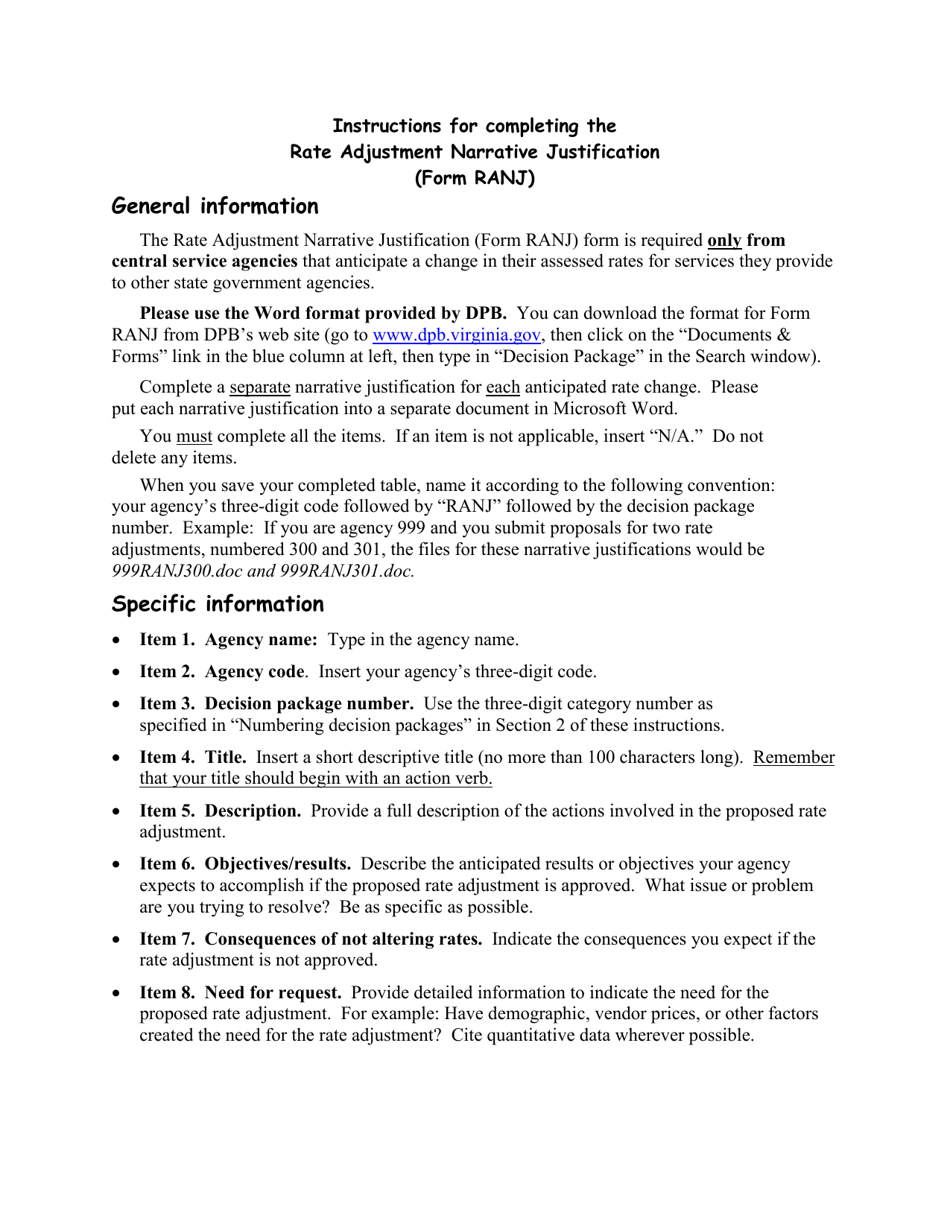 Download Instructions for DPB Form RANJ Rate Adjustment Narrative