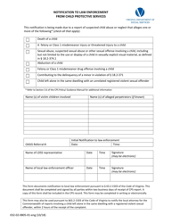 Document preview: Form 032-02-0805-01-ENG Notification to Law Enforcement From Child Protective Services - Virginia