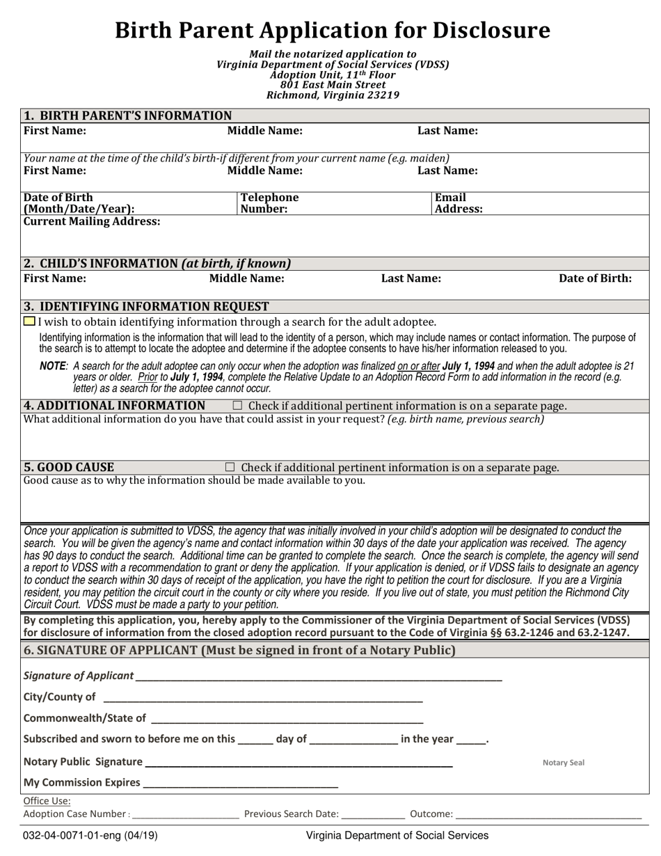 Form 032-04-0071-01-ENG - Fill Out, Sign Online and Download Fillable ...