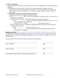 Form 032-04-0086-01-ENG Addendum to the Adoption Assistance Agreement - Virginia, Page 3
