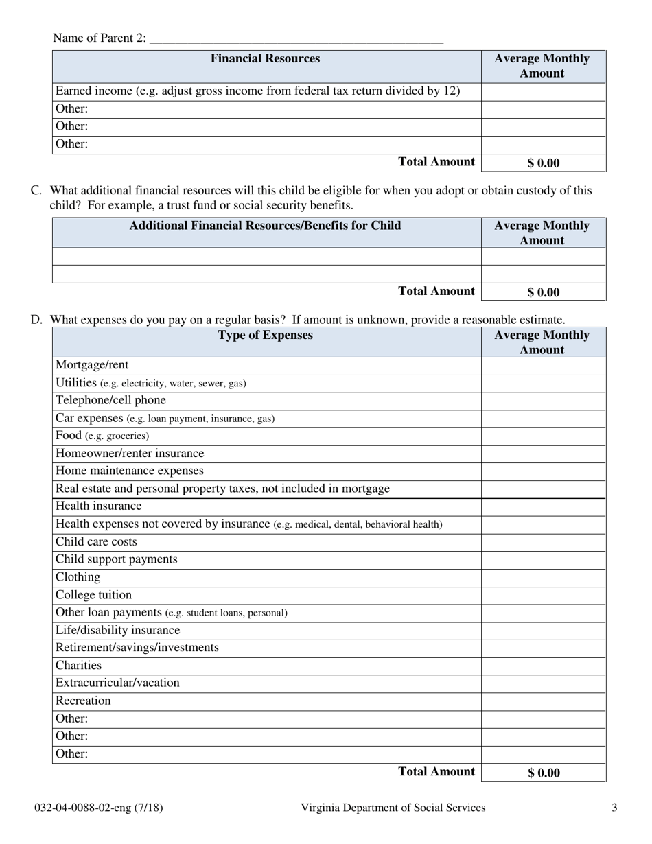 Form 032-04-0088-02-ENG Addendum Request to the Assistance Agreement - Virginia, Page 3