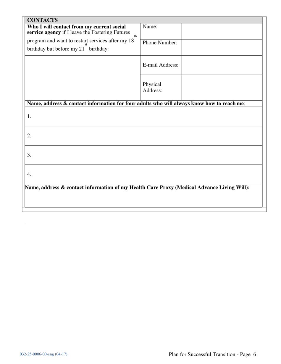 Form 032-25-0006-00 Fostering Futures 90-day Transition Plan - Virginia, Page 10