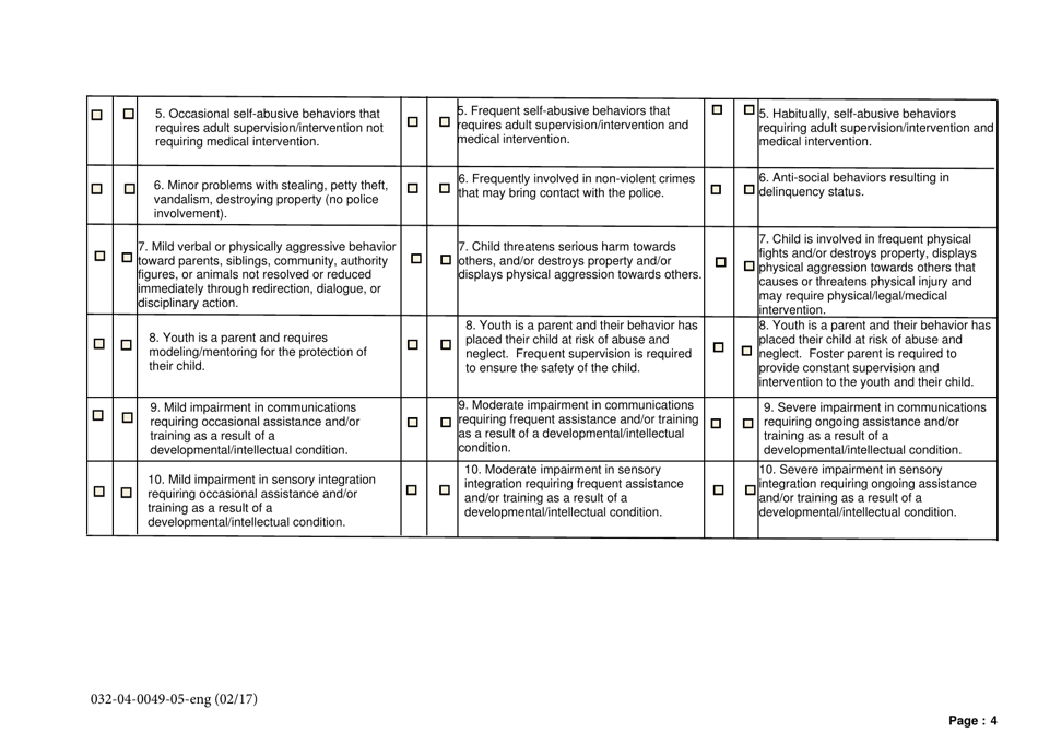 Form 032-04-0049-05-ENG Virginia Enhanced Maintenance Assessment Tool (Vemat) - Virginia, Page 4