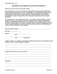 Document preview: Form 032-05-0078-05-ENG Assessment of Serious Cognitive Impairment - Virginia