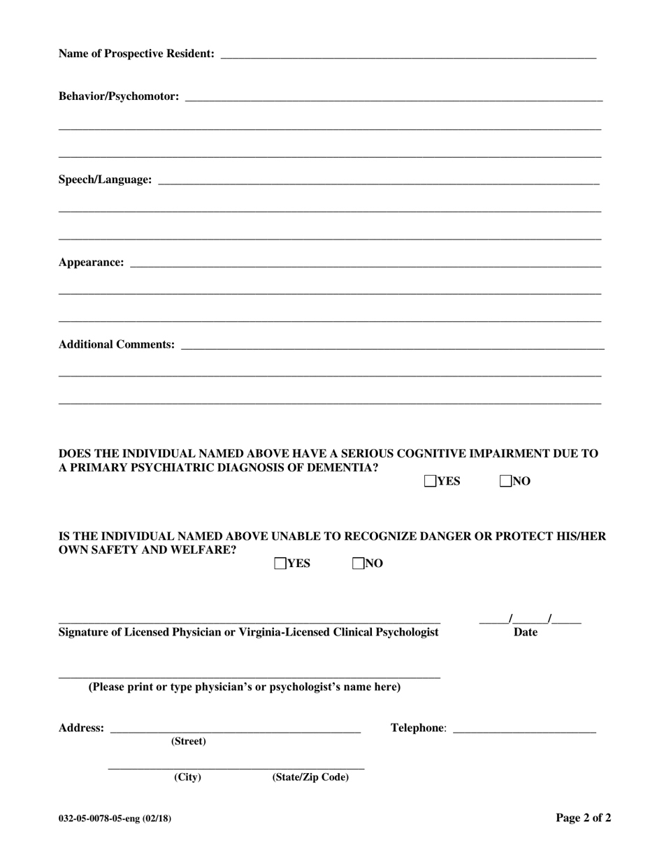 Form 032-05-0078-05-ENG - Fill Out, Sign Online and Download Printable ...