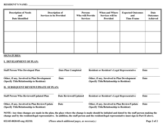 Form 032-05-0020-05-ENG Individualized Service Plan - Virginia, Page 2