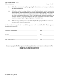 Form 032-05-0988-01-ENG Resident Agreement - Virginia, Page 4