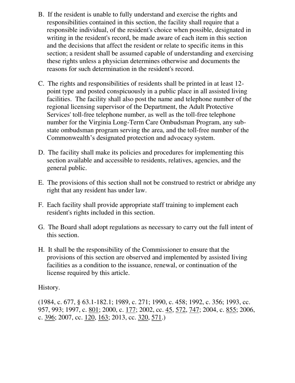 Form 032-05-0021-08-ENG Rights and Responsibilities of Residents of Assisted Living Facilities - Virginia, Page 4