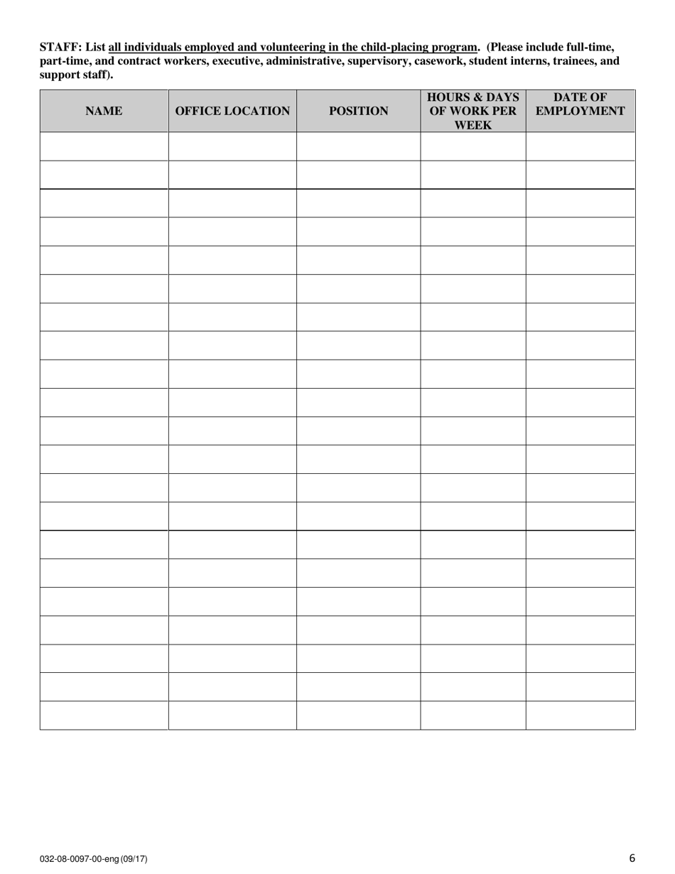 Form 032-08-0097-00-ENG Renewal Application for a License to Operate a Child-Placing Agency - Virginia, Page 6