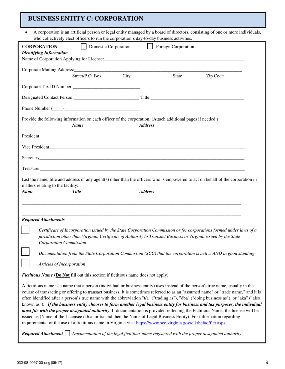 Form 032 08 0097 00 Eng Download Fillable Pdf Or Fill Online Renewal Application For A License 2438