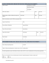 Form 032-08-0096-00-ENG Initial Application for a License to Operate a Child-Placing Agency - Virginia, Page 2