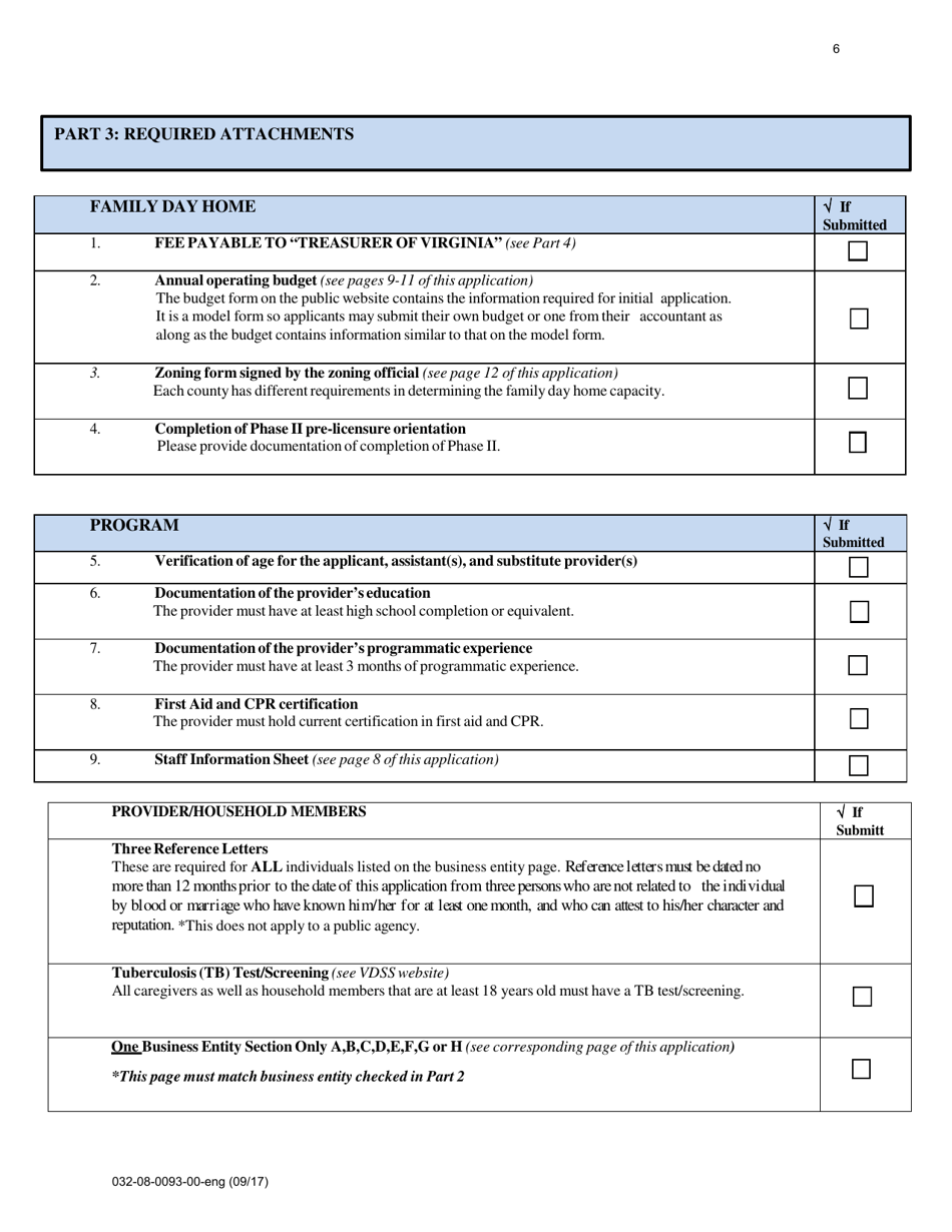 Form 032-08-0093-00-ENG Initial Application for a License to Operate a Family Day Home (Fdh) - Virginia, Page 6