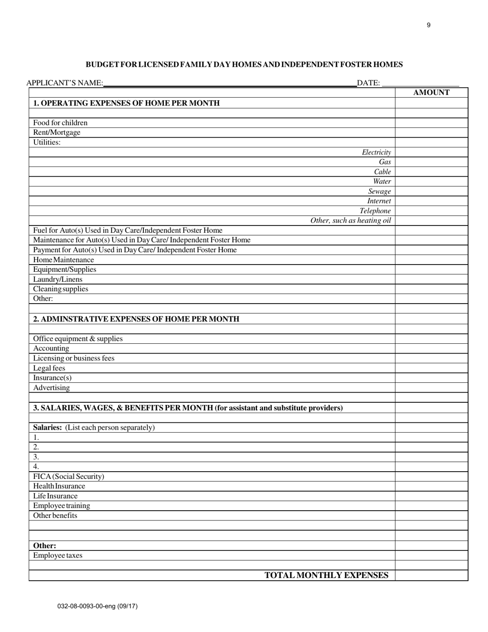 Form 032-08-0093-00-ENG Initial Application for a License to Operate a Family Day Home (Fdh) - Virginia, Page 9