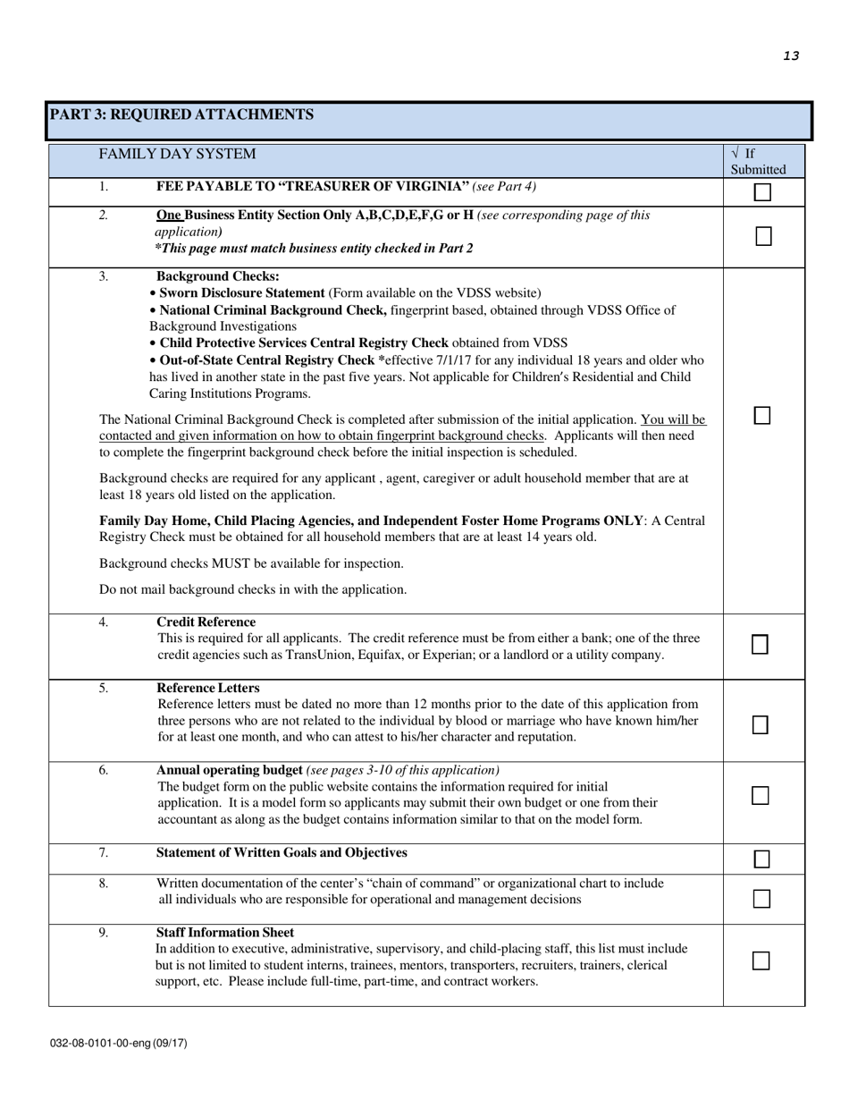 Form 032-08-0101-00-ENG Initial Application for a License to Operate a Family Day System (Fds) - Virginia, Page 13