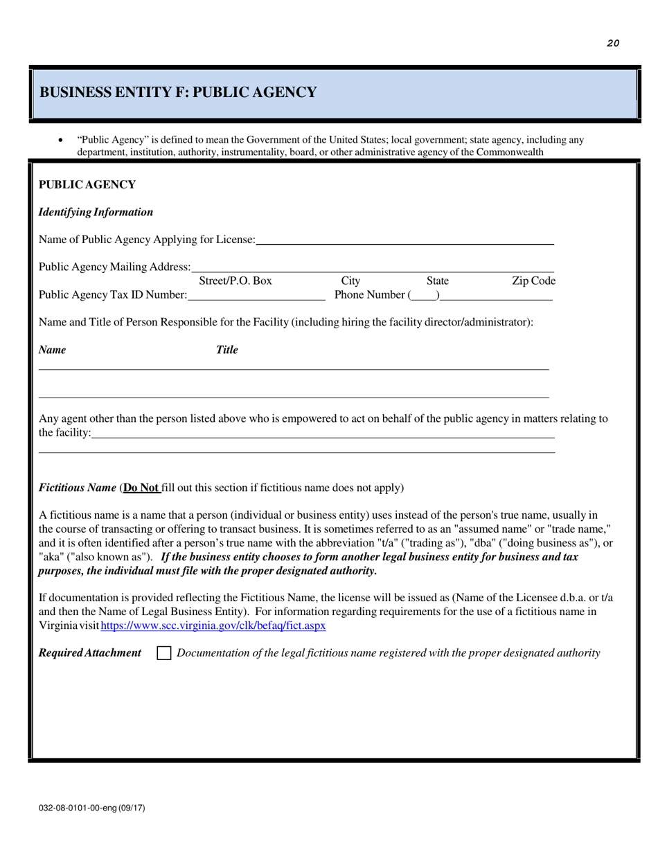 Form 032-08-0101-00-ENG Initial Application for a License to Operate a Family Day System (Fds) - Virginia, Page 20