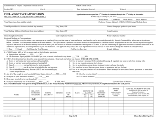 Document preview: Form 032-03-0650-10-ENG Fuel Assistance Application - Virginia