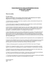 Auxiliary Grant Provider Agreement - Virginia, Page 11