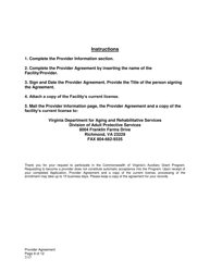 Auxiliary Grant Provider Agreement - Virginia, Page 9