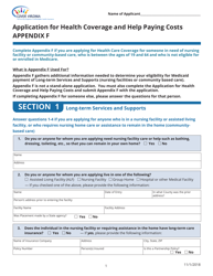 Appendix F Application for Health Coverage and Help Paying Costs - Virginia