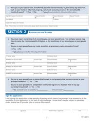 Appendix F Application for Health Coverage and Help Paying Costs - Virginia, Page 2